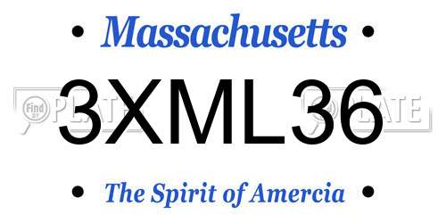 3XML36 Massachusetts License Plate