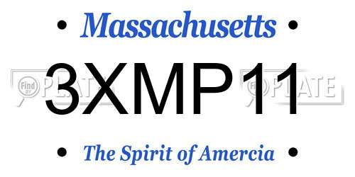3XMP11 Massachusetts License Plate