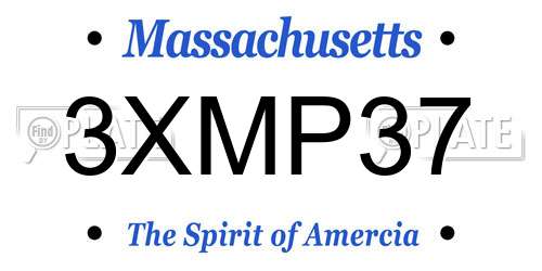 3XMP37 Massachusetts License Plate