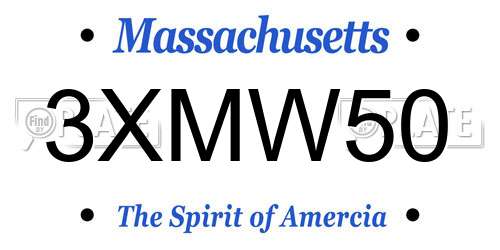 3XMW50 Massachusetts License Plate