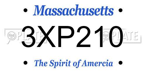 3XP210 Massachusetts License Plate