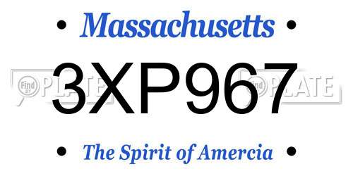 3XP967 Massachusetts License Plate