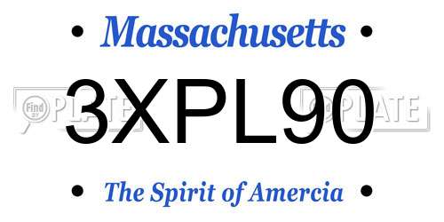 3XPL90 Massachusetts License Plate