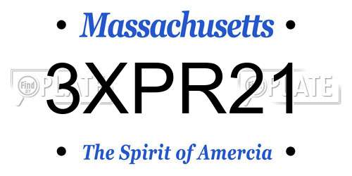 3XPR21 Massachusetts License Plate