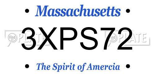 3XPS72 Massachusetts License Plate