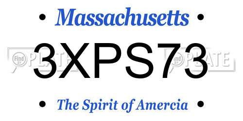 3XPS73 Massachusetts License Plate