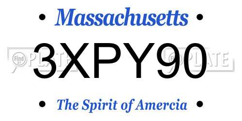 3XPY90 Massachusetts License Plate