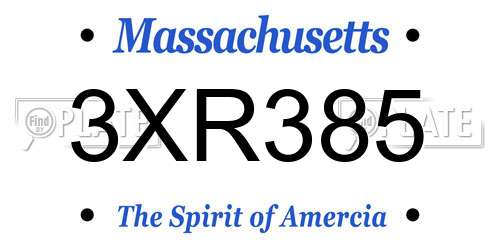 3XR385 Massachusetts License Plate