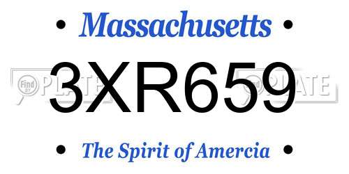 3XR659 Massachusetts License Plate