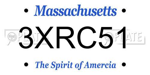 3XRC51 Massachusetts License Plate
