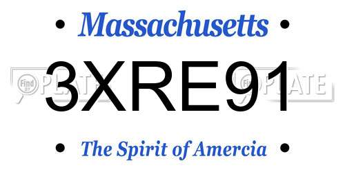 3XRE91 Massachusetts License Plate