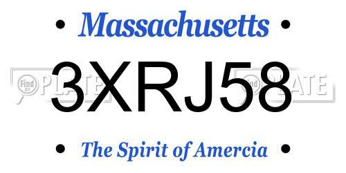 3XRJ58 Massachusetts License Plate