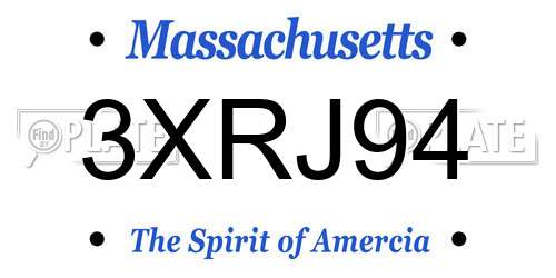 3XRJ94 Massachusetts License Plate