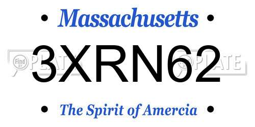 3XRN62 Massachusetts License Plate