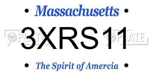 3XRS11 Massachusetts License Plate