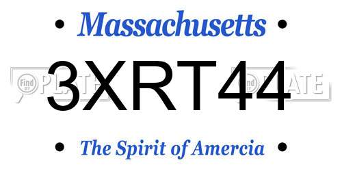 3XRT44 Massachusetts License Plate