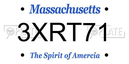 3XRT71 Massachusetts License Plate