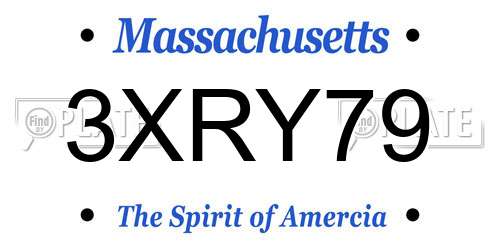3XRY79 Massachusetts License Plate