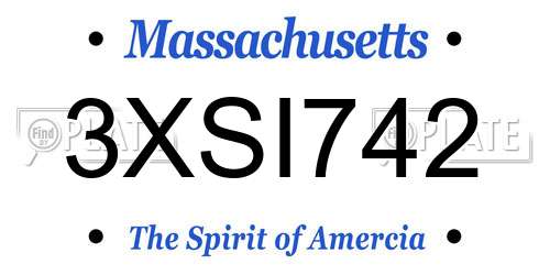 3XSI742 Massachusetts License Plate
