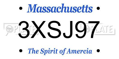 3XSJ97 Massachusetts License Plate