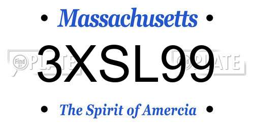3XSL99 Massachusetts License Plate