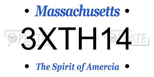 3XTH14 Massachusetts License Plate