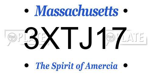 3XTJ17 Massachusetts License Plate