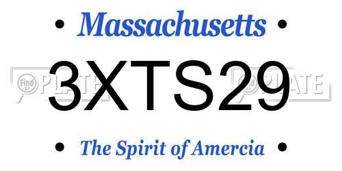 3XTS29 Massachusetts License Plate