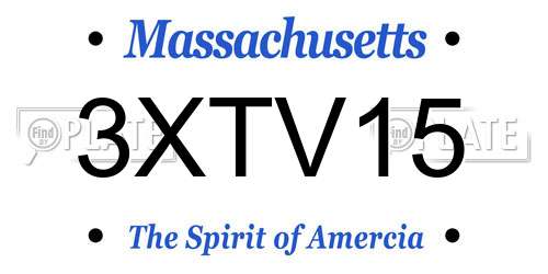 3XTV15 Massachusetts License Plate