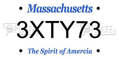 3XTY73 Massachusetts License Plate