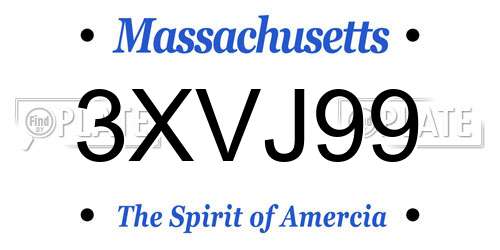 3XVJ99 Massachusetts License Plate
