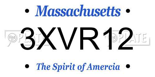 3XVR12 Massachusetts License Plate