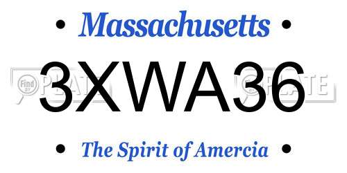 3XWA36 Massachusetts License Plate