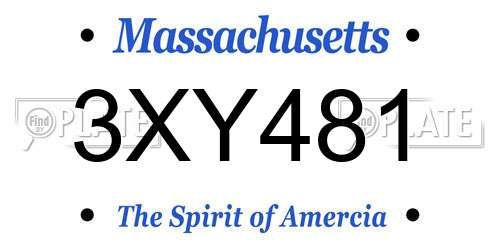 3XY481 Massachusetts License Plate