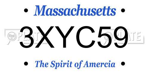 3XYC59 Massachusetts License Plate