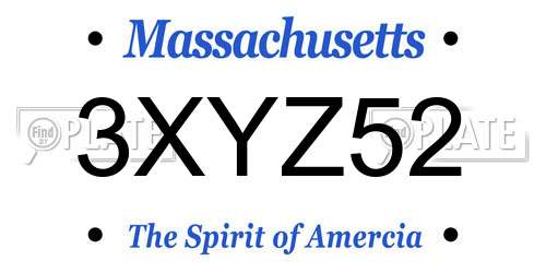 3XYZ52 Massachusetts License Plate