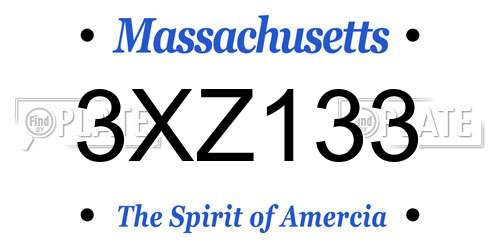 3XZ133 Massachusetts License Plate