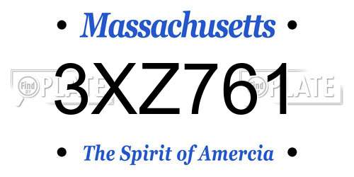 3XZ761 Massachusetts License Plate