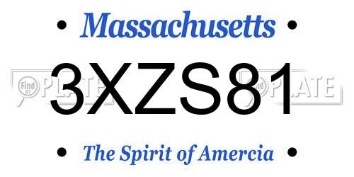 3XZS81 Massachusetts License Plate