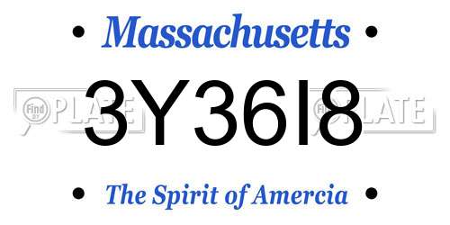 3Y36I8 Massachusetts License Plate