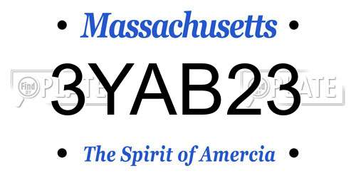 3YAB23 Massachusetts License Plate