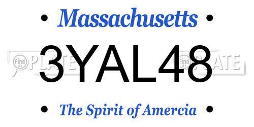 3YAL48 Massachusetts License Plate