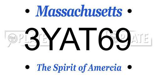 3YAT69 Massachusetts License Plate