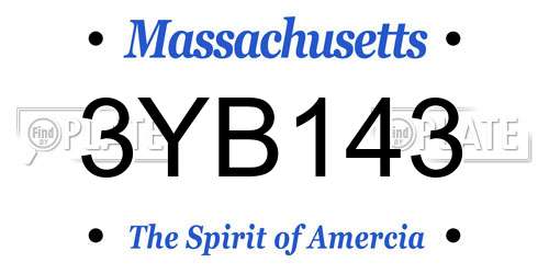 3YB143 Massachusetts License Plate