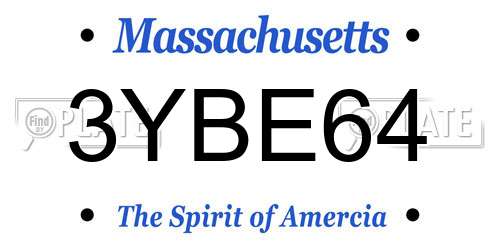 3YBE64 Massachusetts License Plate