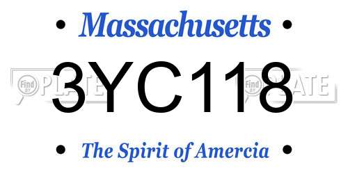 3YC118 Massachusetts License Plate