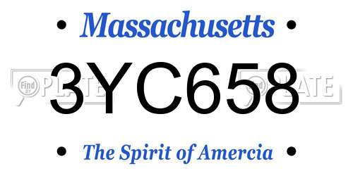 3YC658 Massachusetts License Plate