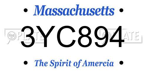 3YC894 Massachusetts License Plate