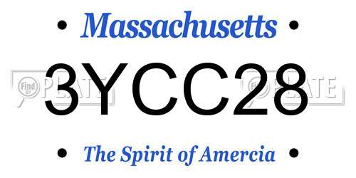 3YCC28 Massachusetts License Plate