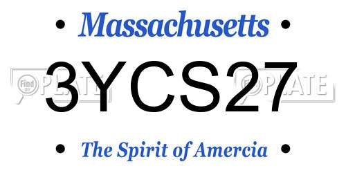 3YCS27 Massachusetts License Plate